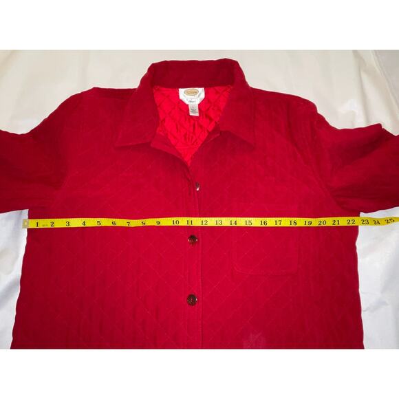 Talbots Red Diamond Quilted Jacket - Size L -‎ Quilted with Stretch - Picture 7 of 8